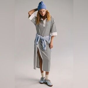 NWT FREE PEOPLE Jackson Rugby Midi Dress - Ivory Combo $98 MSRP